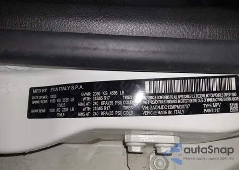 2021 Jeep Renegade Trailhawk 4X4 from USA, damaged, VIN ZACNJDC12MPM30737